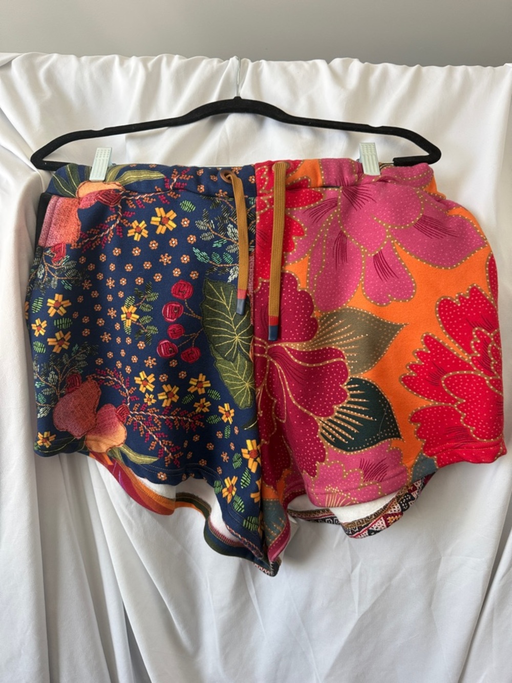 FARM Rio Mixed Scarves Tropical Floral Terry Drawstring Shorts